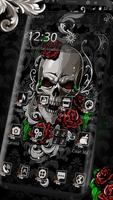 Attractive Red Rose Skull Launcher Theme Affiche