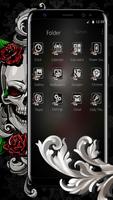 Attractive Red Rose Skull Launcher Theme capture d'écran 2