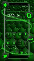 Neon Green Hexagon Launcher Theme ảnh chụp màn hình 1
