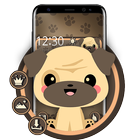 Cute Crazy Pug Puppy Launcher Theme icône