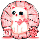 Peach Cute Kitty Launcher Theme icône