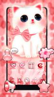 Peach Cute Kitty Launcher Theme скриншот 1