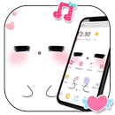 White Cartoon Cute Pet Face Theme APK