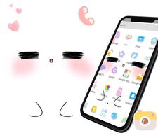 White Cartoon Cute Pet Face Theme Screenshot 1