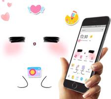 White Cartoon Cute Pet Face Theme 스크린샷 3