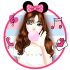 Pink Love Bow Girl icône