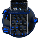 Black Blue Hexagon Business Launcher icône
