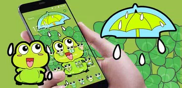 Lovely Frog Big Eye Raindrop Cartoon Theme