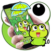 Schöne Frosch Big Eye Regentropfen Cartoon Theme