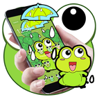 Lovely Frog Big Eye Raindrop Tema Kartun ikon