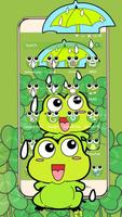 Lovely Frog Big Eye Raindrop Cartoon Theme screenshot 2