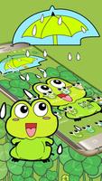 Lovely Frog Big Eye Raindrop Cartoon Theme स्क्रीनशॉट 3