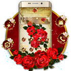 Golden Luxury Red Rose Theme ícone