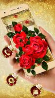 Golden Luxury Red Rose Theme Cartaz