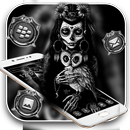 Dark Skeleton Lady Theme APK