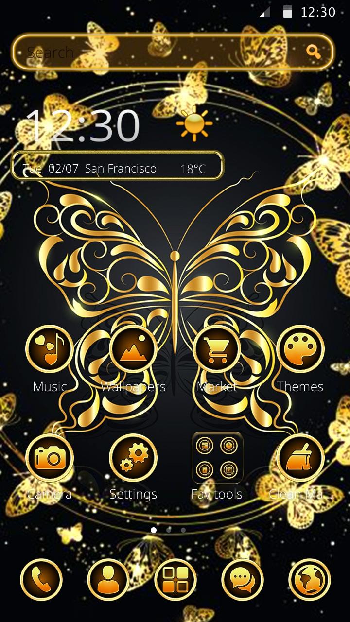 Golden Butterfly Launcher Theme for Android - APK Download - 