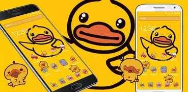 Cartoon yellow cute duck theme