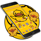 Cartoon yellow cute duck theme آئیکن