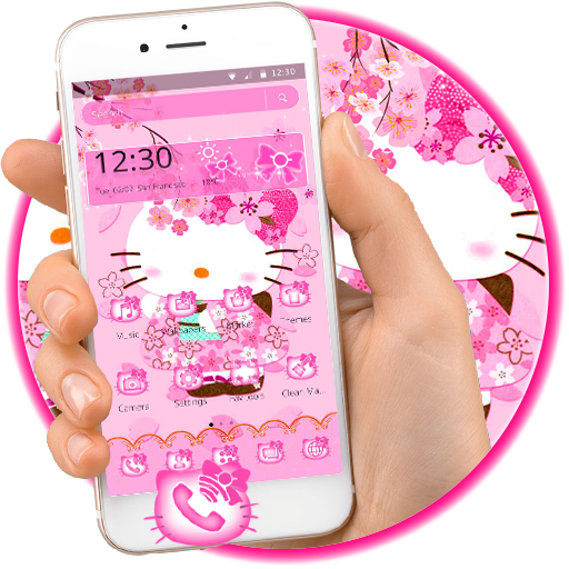 Pink Princess Kitty Launcher Theme😻