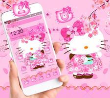 Pink Princess Kitty Launcher Theme😻 Plakat