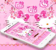 Pink Princess Kitty Launcher Theme😻 Screenshot 1