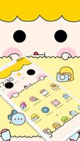 Cute Yellow Boy Kawaii Theme الملصق