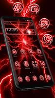 Stormy Red Lightning Thunder Theme Affiche