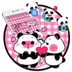 Pink Lovely Panda Love Theme APK Herunterladen