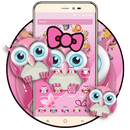 Pink Owl Lovely Cartoon Mobile Theme APK