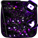Violet Neon Black Launcher Theme APK