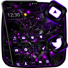 Violet Neon Black Launcher Theme Zeichen