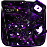 Violet Neon Black Launcher Theme Zeichen