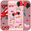 ”Cartoon pink cute butterfly theme wallpaper