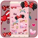 Cartoon pink cute butterfly theme wallpaper APK