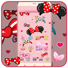 Cartoon pink cute butterfly theme wallpaper icon