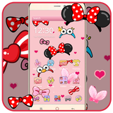 آیکون‌ Cartoon pink cute butterfly theme wallpaper