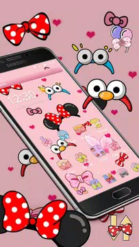 Screenshot 1 for Cartoon pink cute butterfly theme wallpaper