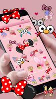 Cartoon pink cute butterfly theme wallpaper 截圖 1