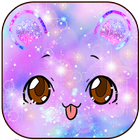 Glitter Galaxy Cute Kitty Theme أيقونة