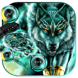 Dark Neon Thunder Wolf Theme icône