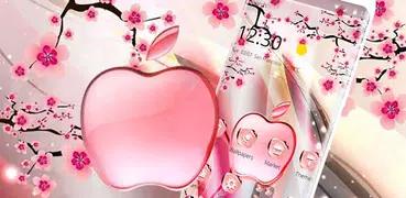 Pink Summer Flower Crystal Apple Theme