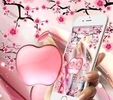 Pink Summer Flower Crystal Apple Theme Affiche