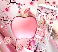 Pink Summer Flower Crystal Apple Theme imagem de tela 1