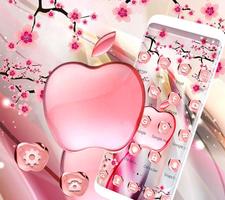 Pink Summer Flower Crystal Apple Theme 截圖 1