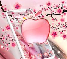 Pink Summer Flower Crystal Apple Theme imagem de tela 2