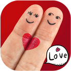 Red Lover Finger Romantic Heart Theme icône