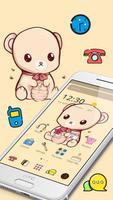 Yellow Cartoon Cute Bear Theme โปสเตอร์