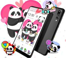 Cute Pink Lovely Panda Launcher Theme🐼💖 syot layar 1
