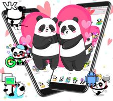 Cute Pink Lovely Panda Launcher Theme🐼💖 ภาพหน้าจอ 2