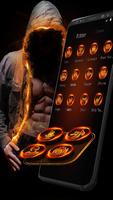 Flaming Hoodie Fighter Launcher Theme تصوير الشاشة 2